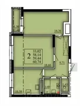 2-к кв. Башкортостан, Уфа Затон-Восточный жилрайон, Паруса жилой ...