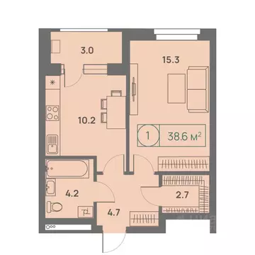 1-к кв. Пермский край, Пермь Трамвайная ул., 27 (38.5 м)