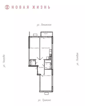 2-к кв. Самарская область, Самара Ленинская ул. (63.7 м)