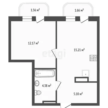 1-комнатная квартира: Тюмень, улица Вадима Бованенко, 7 (36.8 м)
