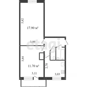 2-к кв. Калужская область, Калуга Московская ул., 228 (45.0 м)