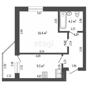 1-к кв. Тамбовская область, Тамбов Оренбургская ул., 31 (35.2 м)