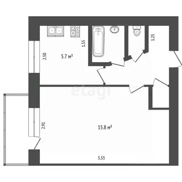 1-к кв. Белгородская область, Белгород ул. Николая Чумичова, 66 (30.0 ...