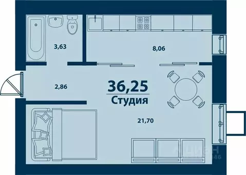 1-к кв. Башкортостан, Уфа городской округ, д. Ветошниково Город ...