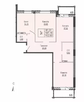 3-к кв. Ярославская область, Ярославль Ривьера Парк жилой комплекс ...