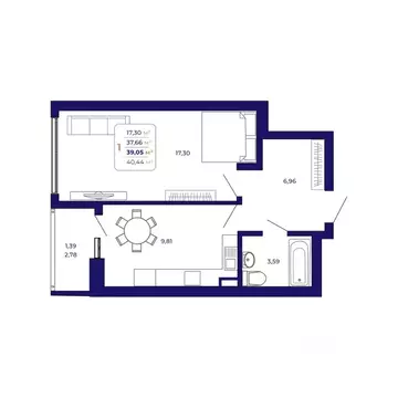 1-к кв. Башкортостан, Уфа Затон-Восточный жилрайон, Паруса жилой ...