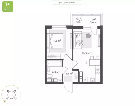 1-к кв. Тверская область, Тверь Соминка мкр,  (39.7 м)