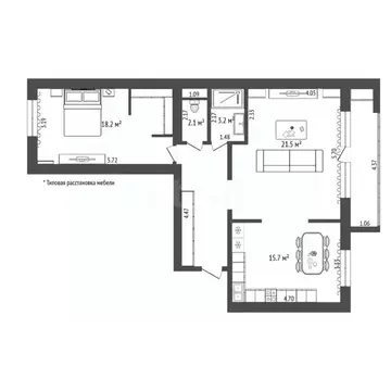 2-к кв. Тюменская область, Тюмень Таврическая ул., 9б (75.9 м)
