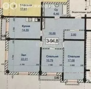 3-комнатная квартира: Каспийск, улица Магомедали Магомеджановa, 28А ...