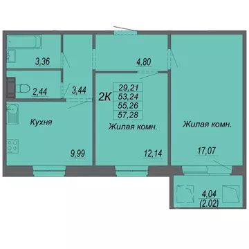 2-к кв. Хабаровский край, Хабаровск Южный мкр, ул. Рокоссовского ...