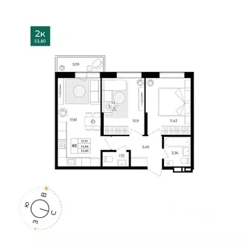 2-к кв. Ярославская область, Ярославль Северный жилрайон, 15-й мкр, ...