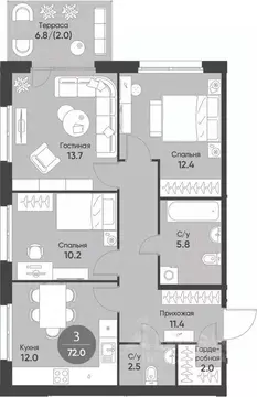 3-к кв. Новосибирская область, Кольцово рп Счастье в Кольцово жилой ...