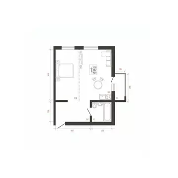 1-к кв. Иркутская область, Иркутск Сарафановская ул. (42.4 м)