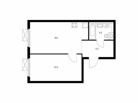 1-комнатная квартира: Москва, Новоостаповская улица, 7к2 (41.1 м)