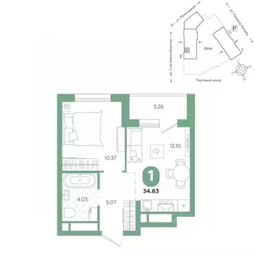 1-к кв. Свердловская область, Екатеринбург ул. Патриса Лумумбы, 4А ...