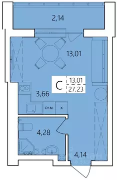 Студия Башкортостан, Уфа Затон жилрайон, Волна жилой комплекс (27.23 ...