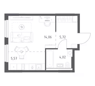 1-к кв. Башкортостан, Уфа ул. Минигали Губайдуллина, 8к9 (29.37 м)