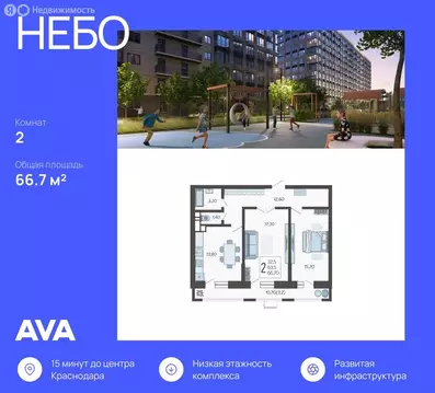 2-комнатная квартира: Краснодар, микрорайон 9-й километр, Ярославская ...