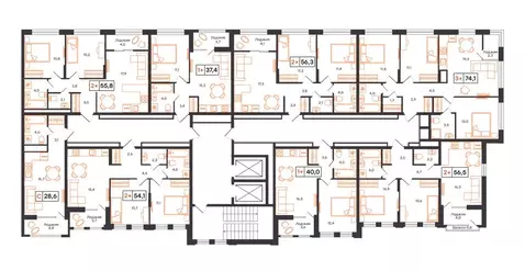 1-комнатная квартира: Тюмень, ЖК UNO (37.4 м)