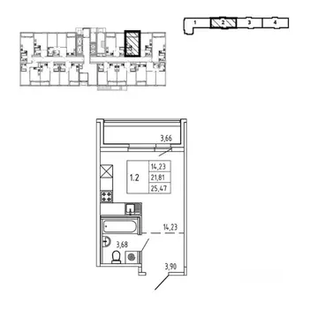 Студия Ленинградская область, Всеволожский район, пос. Бугры ул. ...
