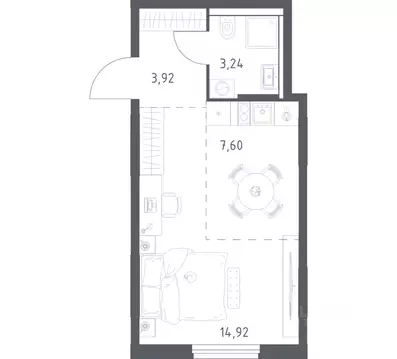 1-к кв. Башкортостан, Уфа ул. Минигали Губайдуллина, 8к9 (29.68 м)