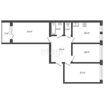 3-комнатная квартира: Красный Бор, Большая Заозёрная улица, 29 (64.3 ...