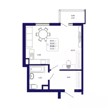 1-к кв. Башкортостан, Уфа Затон-Восточный жилрайон, Паруса жилой ...