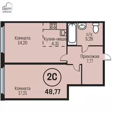 2-к кв. Алтайский край, Барнаул городской округ, Южный рп тракт Южный, ...