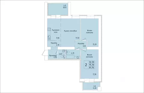 2-к кв. Кировская область, Киров Хлебозаводской проезд, 6 (81.7 м)
