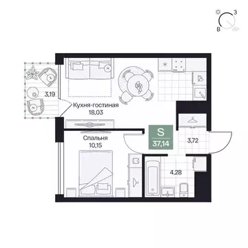 1-к кв. Волгоградская область, Волгоград просп. Имени В.И. Ленина, 59Г ...
