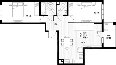 2-к кв. Краснодарский край, Анапа муниципальный округ, с. Сукко ...