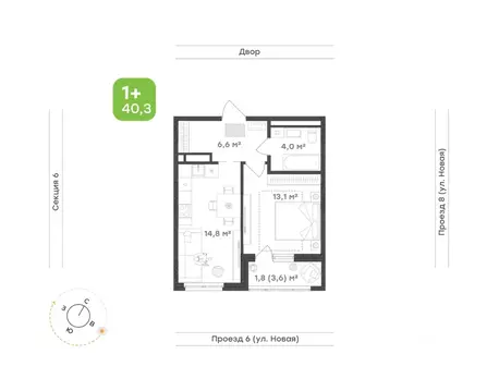 1-к кв. Свердловская область, Екатеринбург Академический мкр, 20-й ...