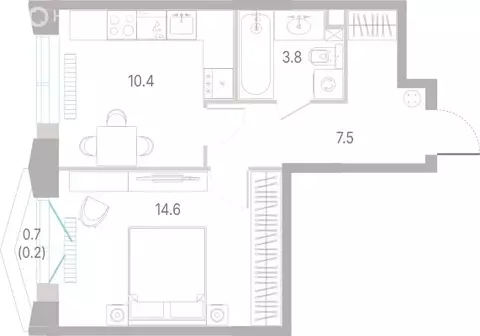 1-комнатная квартира: Москва, ВАО, район Сокольники (36.5 м)