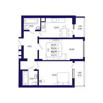 2-к кв. Башкортостан, Уфа Затон-Восточный жилрайон, Паруса жилой ...