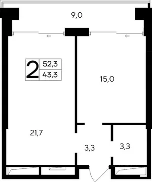 2-к кв. Крым, Евпатория Курортный кв-л,  (52.3 м)