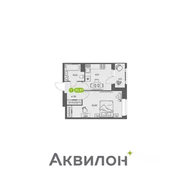 1-к кв. Архангельская область, Архангельск АКвартал жилой комплекс ...