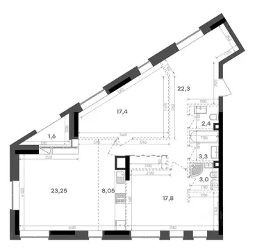 2-к кв. Татарстан, Казань Краснококшайская ул., 60 (99.4 м)