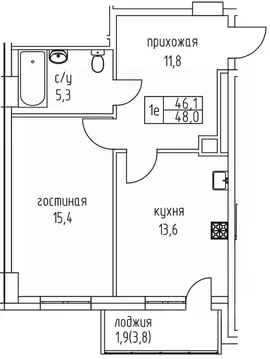 1-к кв. Саха (Якутия), Якутск просп. Михаила Николаева, 3/6 (48.0 м)