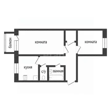 2-к кв. Курганская область, Курган Заозерный жилрайон, 4-й мкр, 21 ...