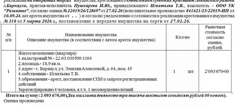 Свободной планировки кв. Алтайский край, Барнаул ул. Эмилии ...