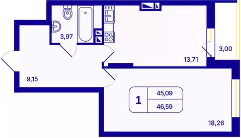 1-комнатная квартира: Новосибирск, Кировский район, Северо-Чемской ...