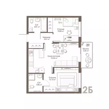 2-к кв. Рязанская область, Рязанский муниципальный округ, с. Дядьково ...