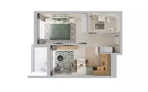 1-к кв. Калининградская область, Светлогорск пос. Отрадное,  (37.81 м)