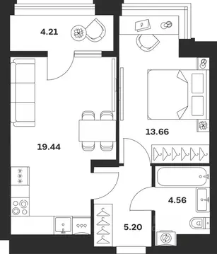1-к кв. Тульская область, Тула городской округ, с. Осиновая Гора, ...