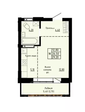 1-к кв. Алтайский край, Барнаул ул. Димитрова, 150 (29.2 м)