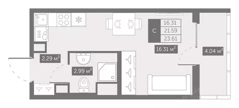 Студия Санкт-Петербург пос. Шушары, Ап-квартал Новый Московский жилой ...