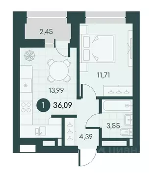 1-к кв. Курганская область, Курган Малиновые высоты жилой комплекс ...