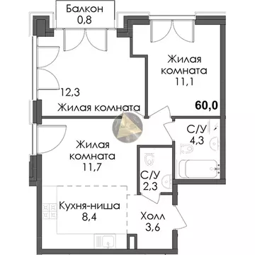 2-комнатная квартира: Санкт-Петербург, набережная Обводного канала, ...