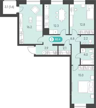 3-к кв. Удмуртия, Ижевск Столичный мкр, Новый Восход жилой комплекс ...