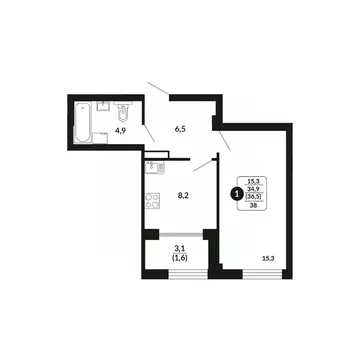1-к кв. Кировская область, Киров Хлебозаводской проезд, 2 (36.5 м)